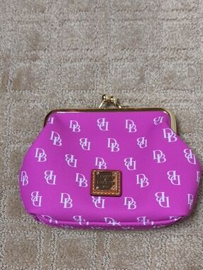 Dooney & Bourke Pink DB Logo Kiss-Lock Coin Purse